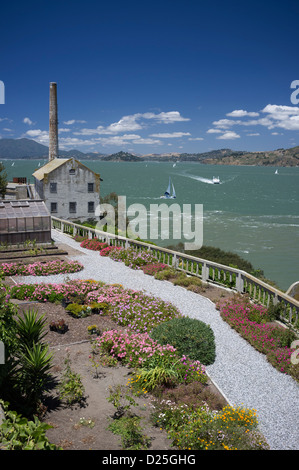 La baia di San Francisco visto da Alcatraz Foto Stock