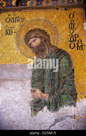 San Giovanni Battista mosaico bizantino, Hagia Sophia, Istanbul, Turchia Foto Stock