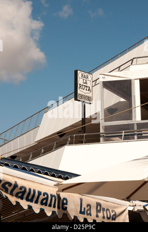 Gran Canaria (grande isola di cani), Isole Canarie, Spagna, Europa - Maspolomas - Bar La Ruta segno Foto Stock