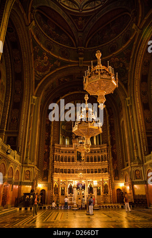 Timisoara in del Banato della Romania, la cattedrale ortodossa. In interni con iconostasi. La Romania. Foto Stock