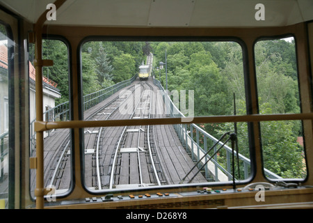 Dresden, Germania, corsa sulla funicolare Foto Stock