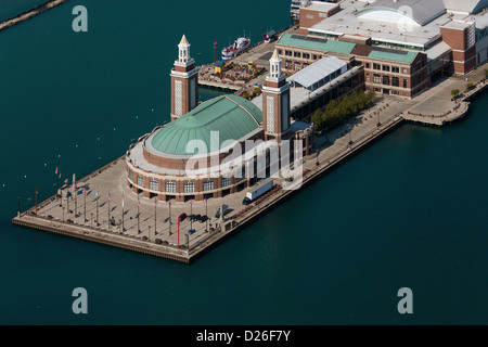 Fotografia aerea Navy Pier, Chicago, Illinois Foto Stock