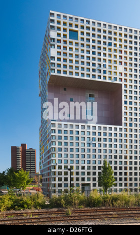 Steven Holl's simmons hall del Massachusetts Institute of technology campus in Cambridge Foto Stock