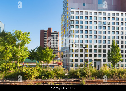 Steven Holl's simmons hall del Massachusetts Institute of technology campus in Cambridge Foto Stock