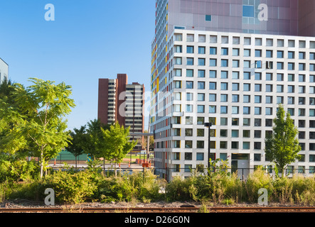 Steven Holl's simmons hall del Massachusetts Institute of technology campus in Cambridge Foto Stock