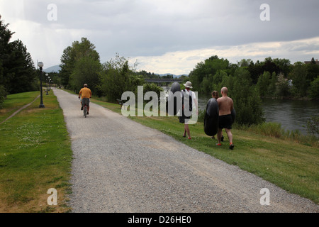 Missoula MT river park Foto Stock