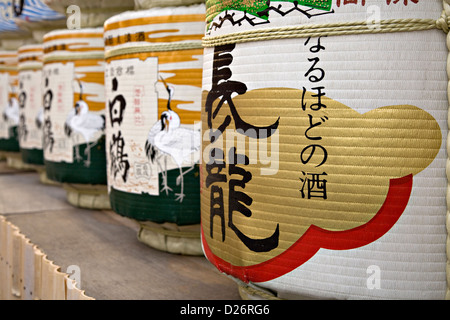 Motivi di barili al Santuario Shosha Himeji Giappone Foto Stock