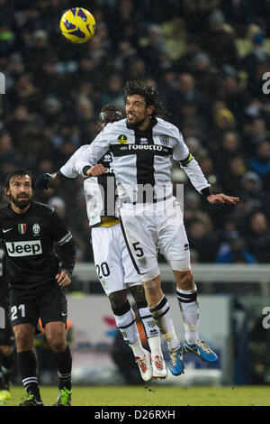 Cristian ZACCARDO (Parma), 13 gennaio 2013 - Calcio : Italiano 'Serie A' match tra Parma 1-1 Juventus allo stadio Ennio Tardini di Parma, Italia, (foto di Maurizio Borsari/AFLO) Foto Stock
