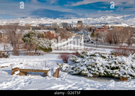 Città di Boise Idaho in inverno Foto Stock