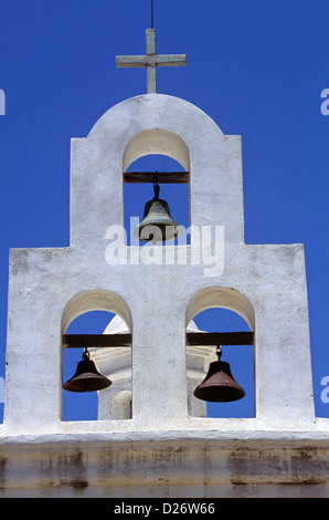 Dettaglio sulla cappella mortuaria, la Missione di San Xavier del Bac, vicino Tuscon, Arizona, Stati Uniti d'America Foto Stock