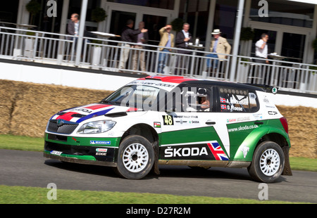 2010 Skoda Fabia S2000 con driver Robert Barrable al 2012 Goodwood Festival of Speed, Sussex, Regno Unito. Foto Stock