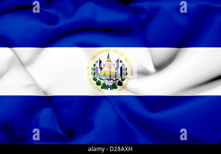 El Salvador sventola bandiera Foto Stock