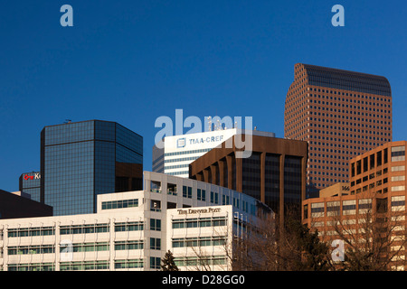 Stati Uniti d'America, Colorado, Denver Downtown dal Civic Center Park Foto Stock