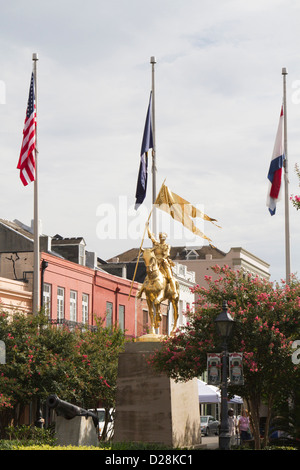 LA, New Orleans French Quarter, Statua di Giovanna d'arco, cameriera di Orleans, 1412-1431 Foto Stock