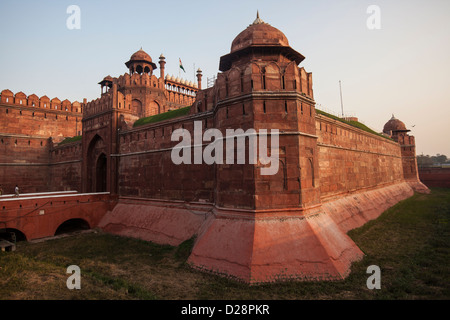 Lahore Gate del Lal Qila o Red Fort nella Vecchia Delhi India Foto Stock