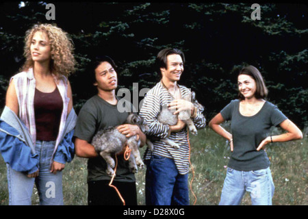 Abenteuer In Der Wildnis lupi bianco Ii: Legenda cristallo selvatici (Elizabeth Berkley), Steve (Ernie Reyes Jr.), Jeff (Giustino Foto Stock