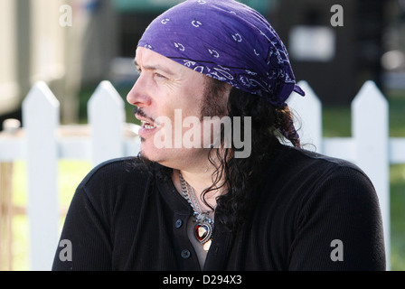 Stuart Leslie Goddard aka adam ant ha intervistato il backstage al festival bestival, sull'isola di wight , uk 2012 Foto Stock