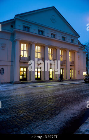 Vista sul teatro Vorpommern' di Greifswald, Germania, 14 gennaio 2013. Foto: Stefan Sauer Foto Stock