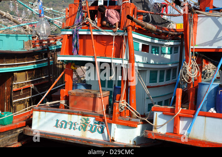 Porto di pesca Koh Sichang Thailandia Foto Stock