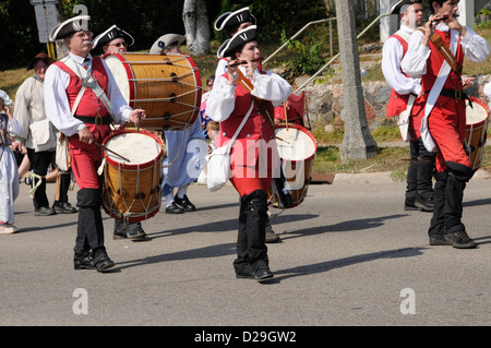 Fife e Drum Corps sfilate in Janesville, Wisconsin Foto Stock