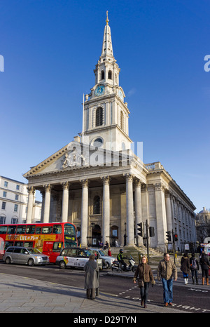 St Martin-in-the-Fields Church in Trafalagar Square, Londra, Inghilterra, Regno Unito Foto Stock