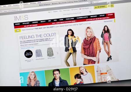 Marks e Spencer rivenditore britannico sito web Foto Stock