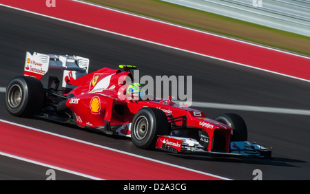 Alla Ferrari di Felipe Massa unità durante la qualificazione per il 2012 US Grand Prix al circuito delle Americhe, Austin, Texas. Foto Stock