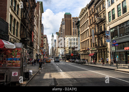 Vista di Broadway Street Soho di New York, Stati Uniti d'America Foto Stock