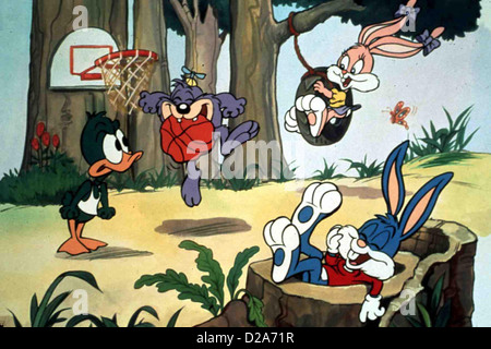 Tiny Toons Abenteuer - Totale Verrückte Ferien Tiny Toon Adventures grintose Duck, ?, Babs Bunny und Buster Bunny.local Foto Stock