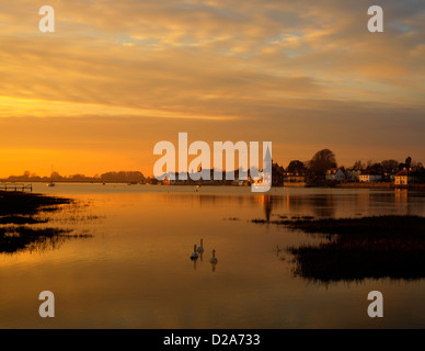 Tramonto a Bosham, Chichester. Foto Stock