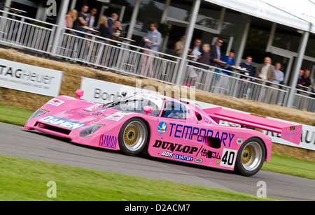 1990 Spice-Cosworth SE90C con autista Desiré Wilson al 2012 Goodwood Festival of Speed, Sussex, Regno Unito. Foto Stock