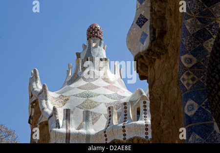 Spagna, Barcellona, il Parco Guell pavillon Foto Stock
