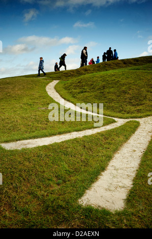 Bank Holiday a Uffington White Horse Foto Stock