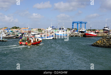 Trawler 'Badtemper' La Cotinière Harbour (17310), Oléron Island, Charente-Maritime (17), Francia. Foto Stock