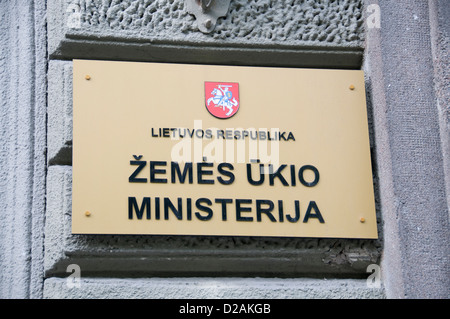 Ministero lituano dell'Agricoltura, ( Zemes Ukio ministerija) in Gedimino Avenue a Vilnius, Lituania, Stati baltici Foto Stock