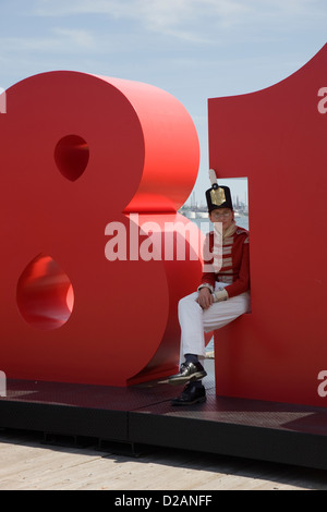 Giant letters 1812 per commemorare il duecentesimo anniversario della guerra del 1812 a Halifax, Nova Scotia Foto Stock