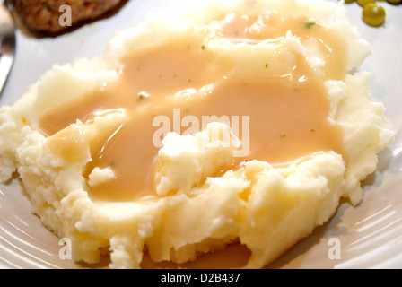 Puré di patate con il sugo di carne Foto Stock