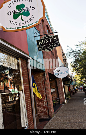 Negozi nel quartiere storico di Fernandina Beach, Florida Foto Stock