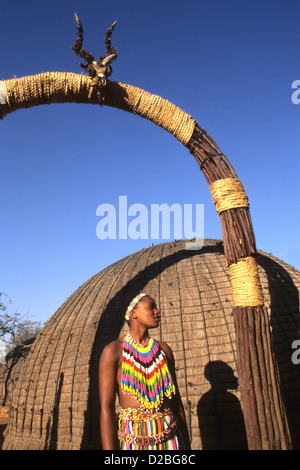 Sud Africa, Shakaland Center. Zulu Donna Foto Stock