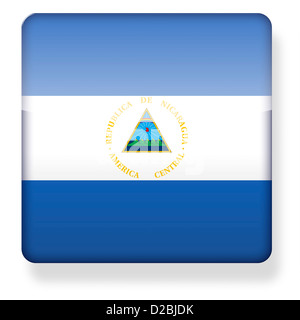 Nicaragua bandiera come l'icona di un'app. Percorso di clipping incluso. Foto Stock