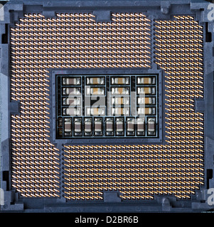 Svuotare socket del processore sulla scheda madre del computer Foto Stock