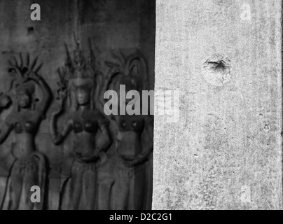 Bullet foro in Angkor Wat, Cambogia Foto Stock