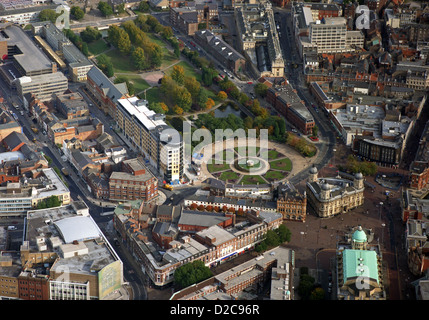 Vista aerea della regina di giardini nel centro di Hull Foto Stock