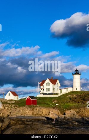 Nubble faro, cape neddick, York, Maine, Stati Uniti d'America Foto Stock