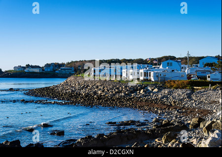 Sul fronte oceano parco RV , York, Maine, Stati Uniti d'America Foto Stock