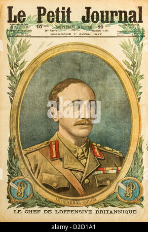 Le Petit Journal illustrato supplemento: WW1 generale Sir Hubert de la Poer Gough (1870-1963) sul coperchio anteriore in aprile 1917 Foto Stock