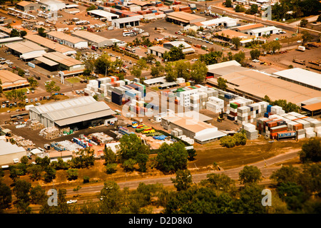 Vista aerea di una zona industriale Foto Stock
