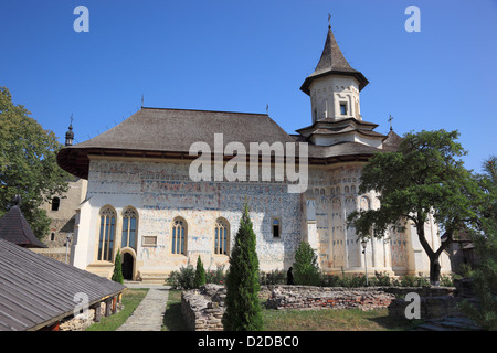 Il monastero di probota, vicino dolhasca, bucovina, Romania. la chiesa del Santo st. nicolae - un patrimonio mondiale Unesco. Foto Stock