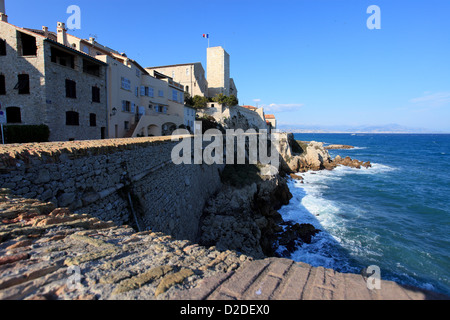 Il bastione della città di Antibes in Costa Azzurra Foto Stock