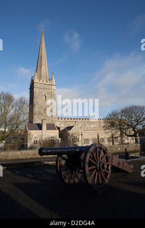 St Columb la cattedrale da Derry Londonderry Mura Irlanda del Nord Foto Stock
